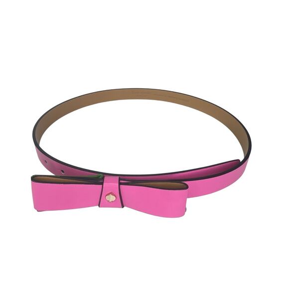 Kate Spade Bow Leather Belt in  Pink Large